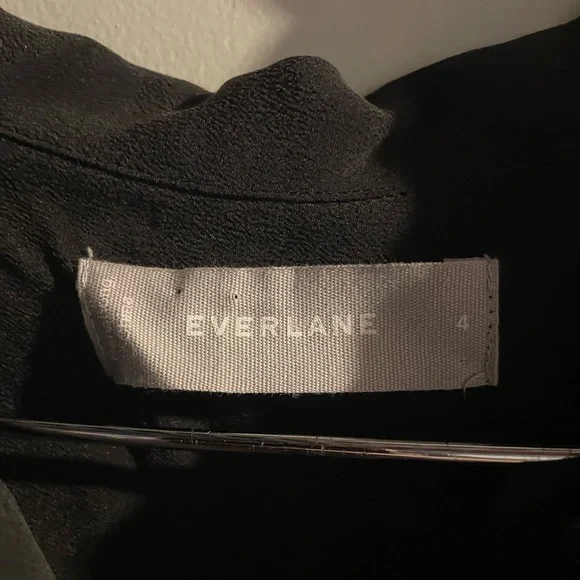 Everlane Womens Silk Short-Sleeve Button-Up Shirt Size 4 black - Picture 2 of 8
